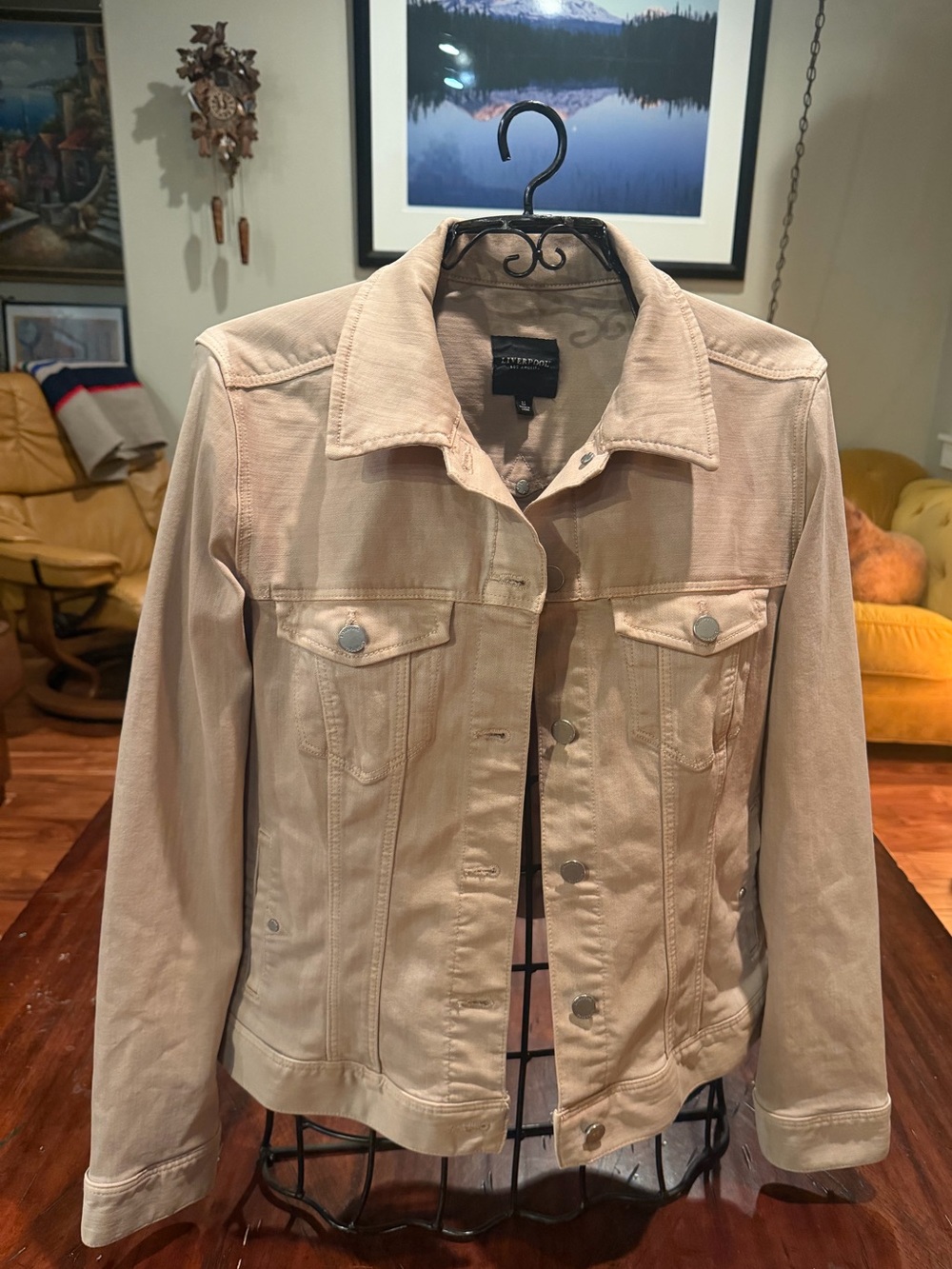 Liverpool Jean Jacket size Med. Soft blush pink